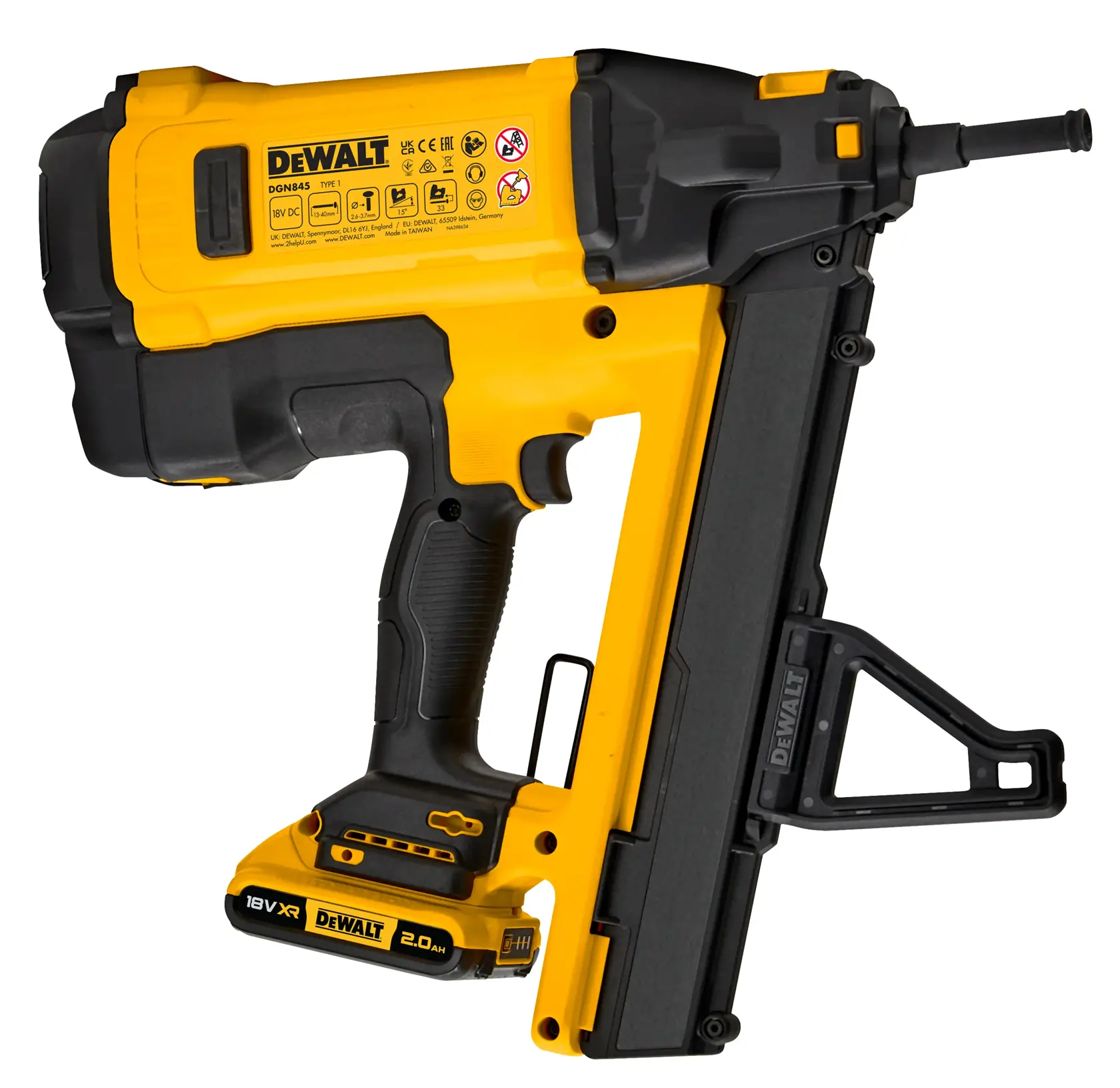DEWALT® 18V XR® Gas Concrete Nailer - 1 x 2AH