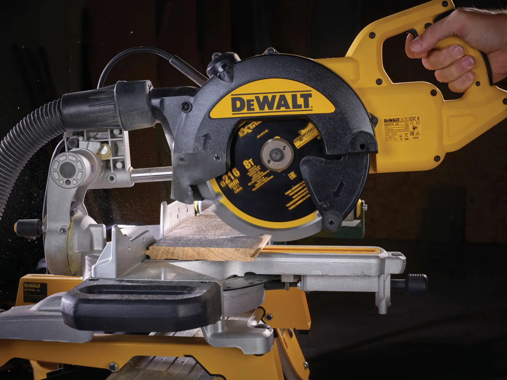 Graphic showing DEWALT XTREME Sub-Compact Series branding with the slogan 'Compact and Performance Packed' on a yellow background.