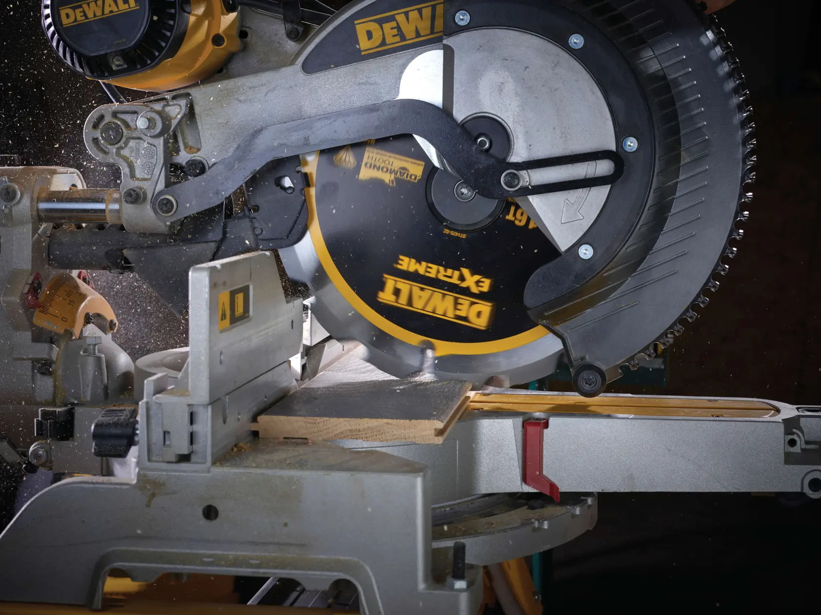 Graphic showing DEWALT XTREME Sub-Compact Series branding with the slogan 'Compact and Performance Packed' on a yellow background.