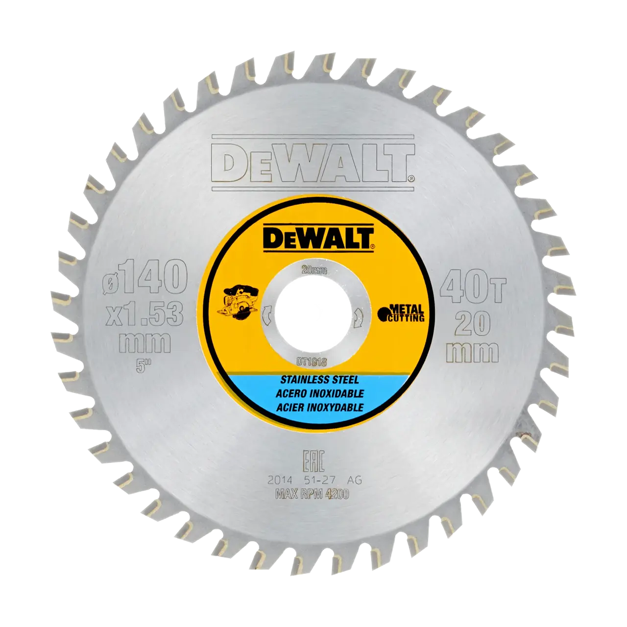 140mm x 20mm 40t Inox Metal Circular Saw Blade
