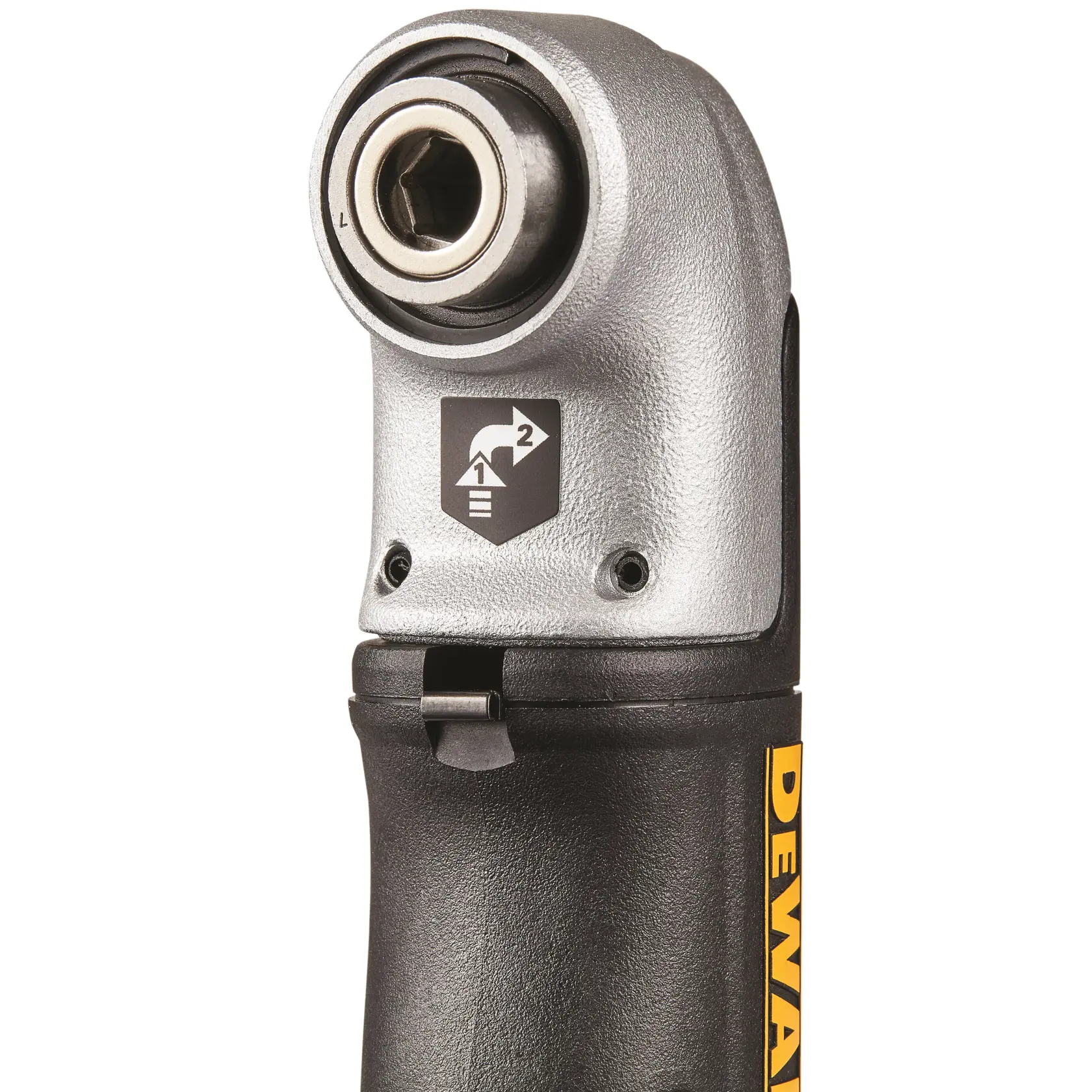 DEWALT tool head, close-up. Photography. SKUs: DT20503-QZ, DT20503.