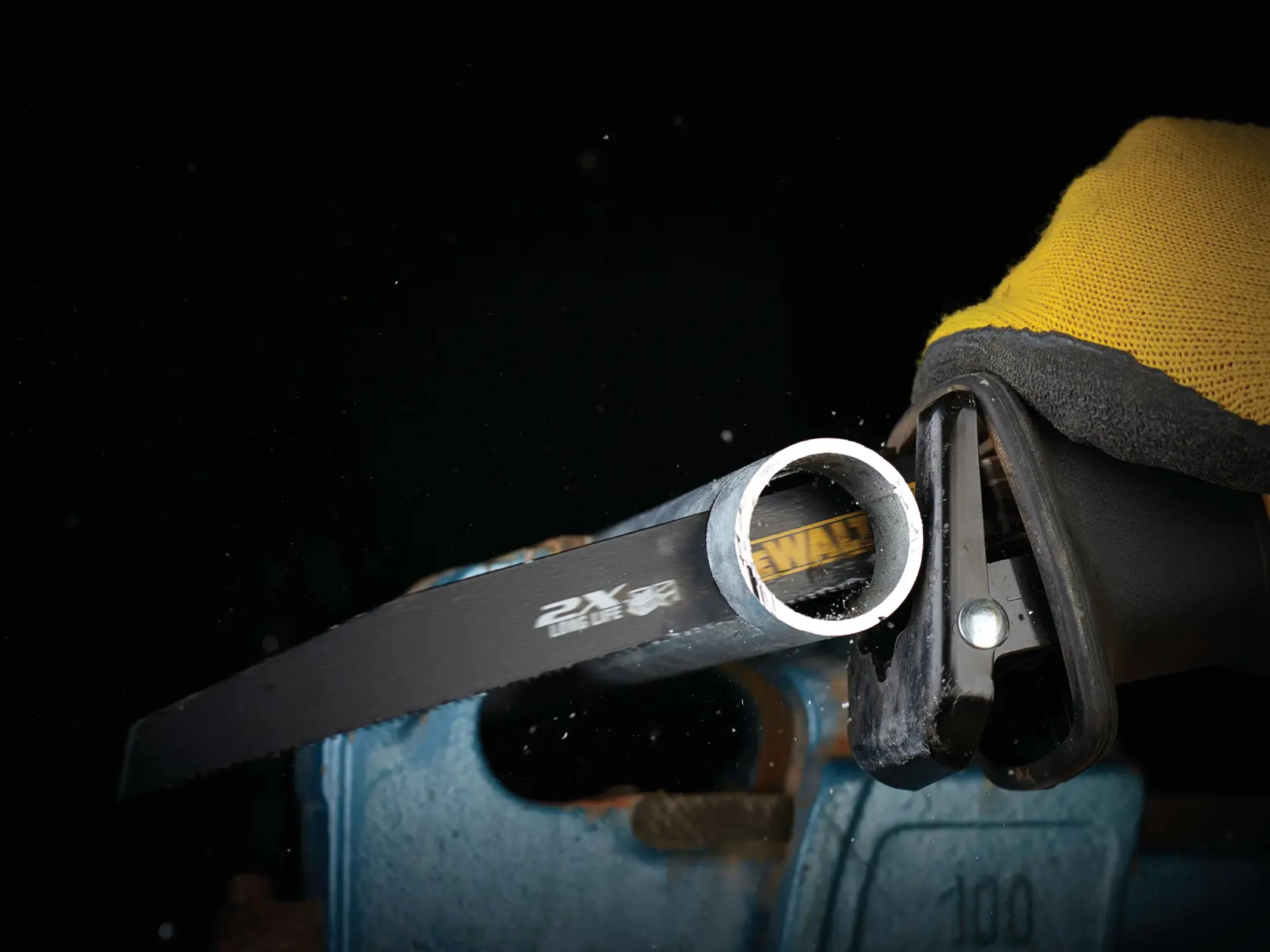 Graphic showing DEWALT XTREME Sub-Compact Series branding with the slogan 'Compact and Performance Packed' on a yellow background.