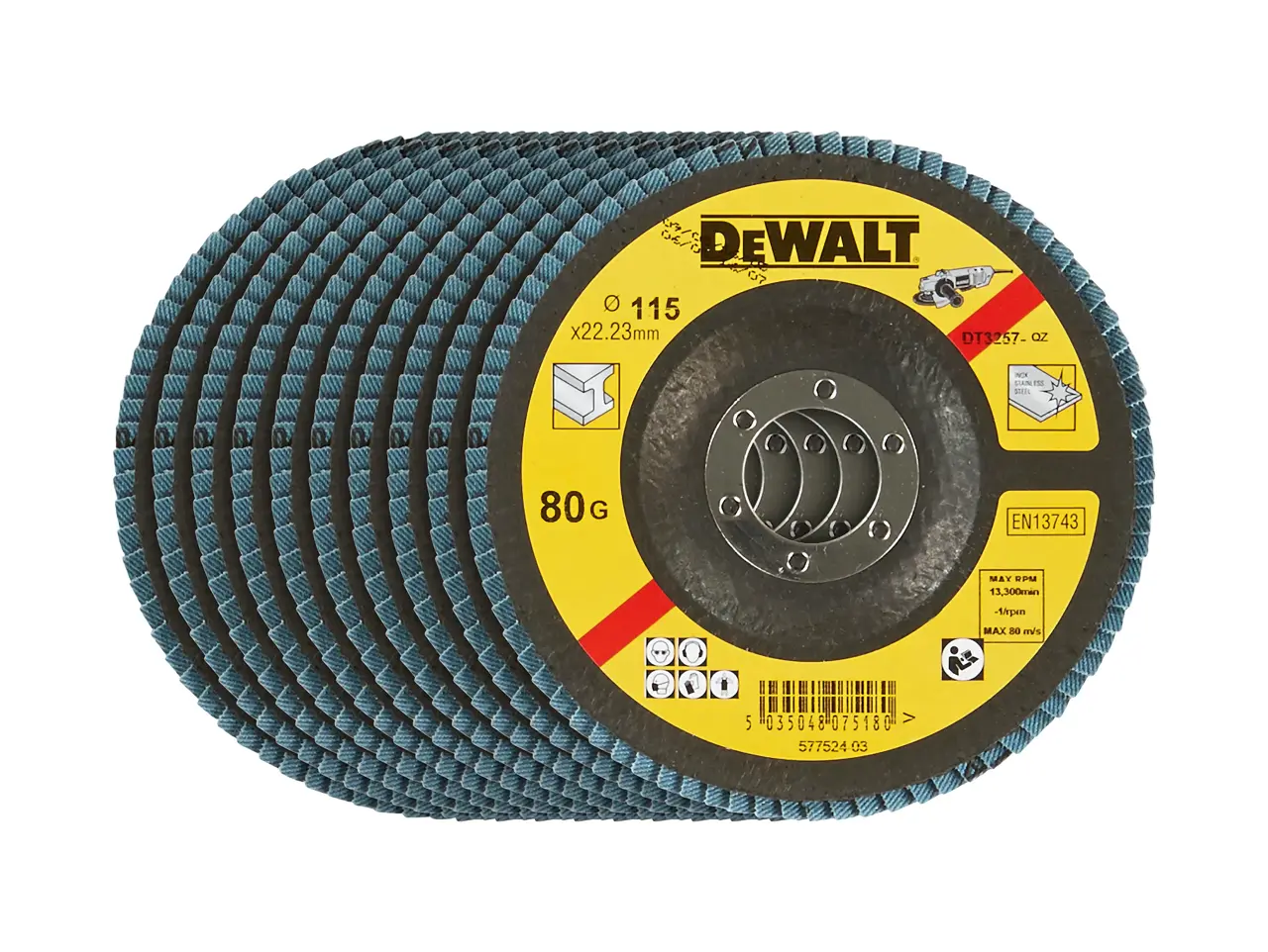 115mm 80g T29 Zirconium Oxide Flap Disc (10 Pk)