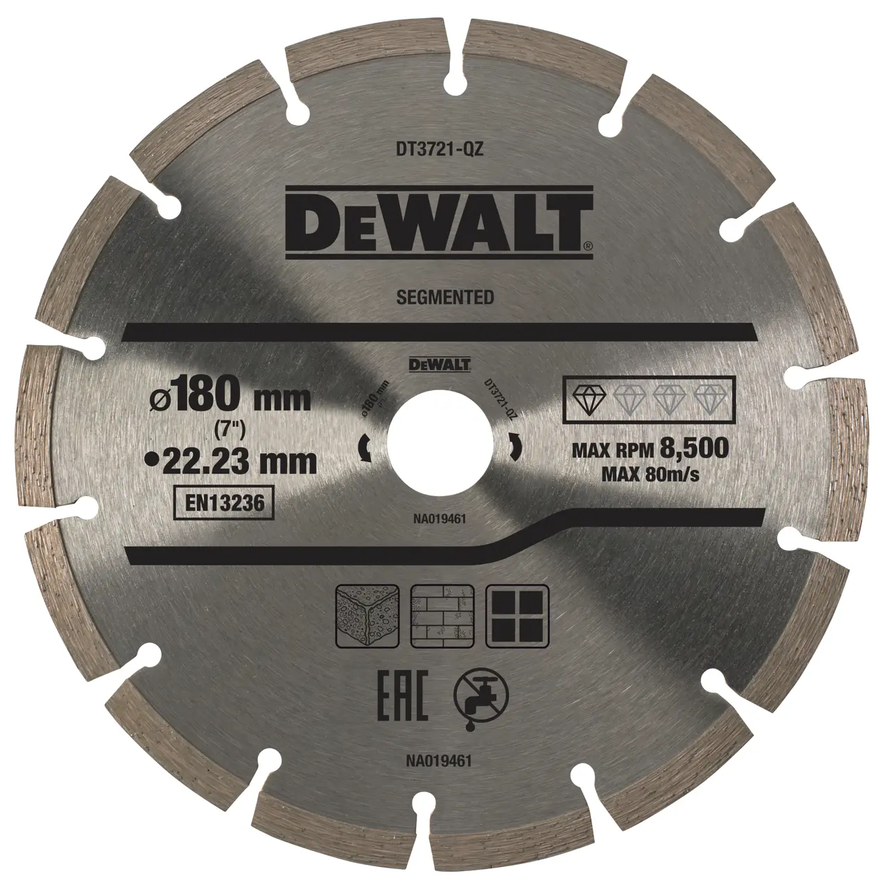 180mm x 22.23mm Segmented All Purpose Diamond Wheel