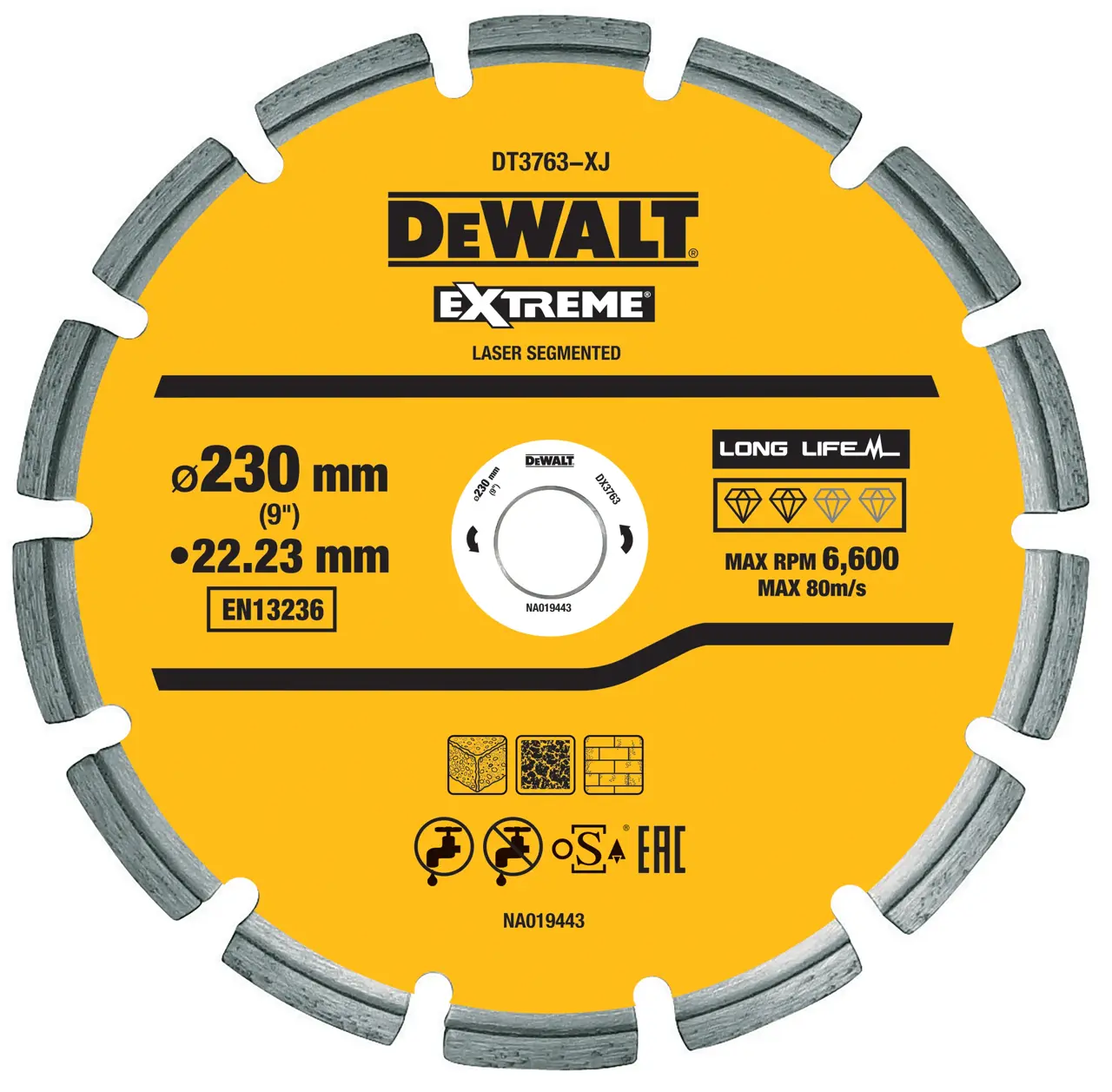 Extreme 230mm x 22.23mm Segmented Hard Concrete/granite Diamond Wheel