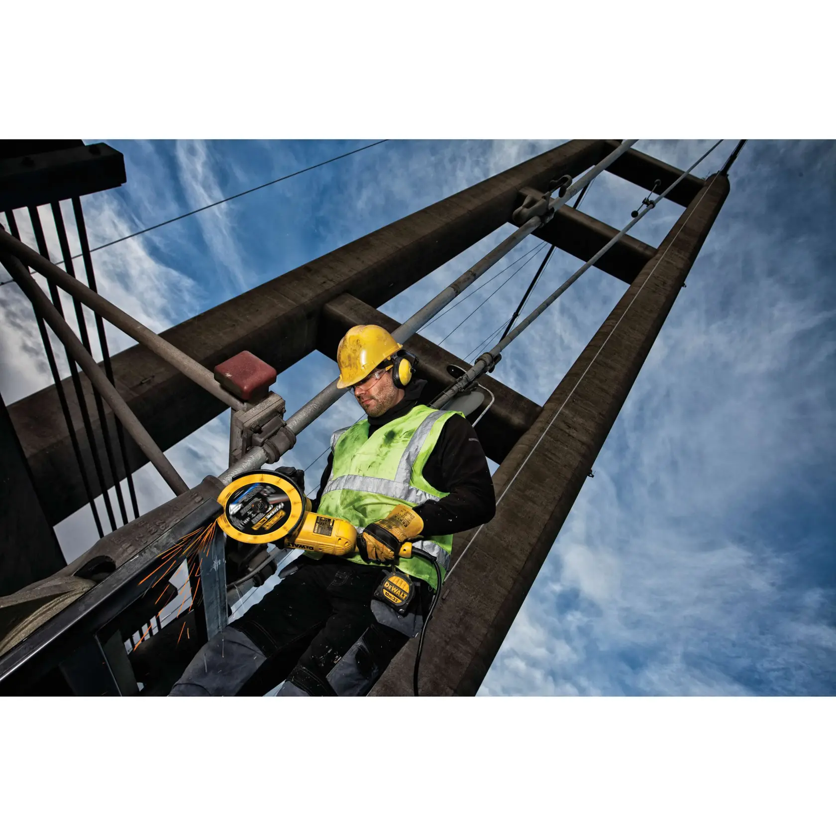 Graphic showing DEWALT XTREME Sub-Compact Series branding with the slogan 'Compact and Performance Packed' on a yellow background.