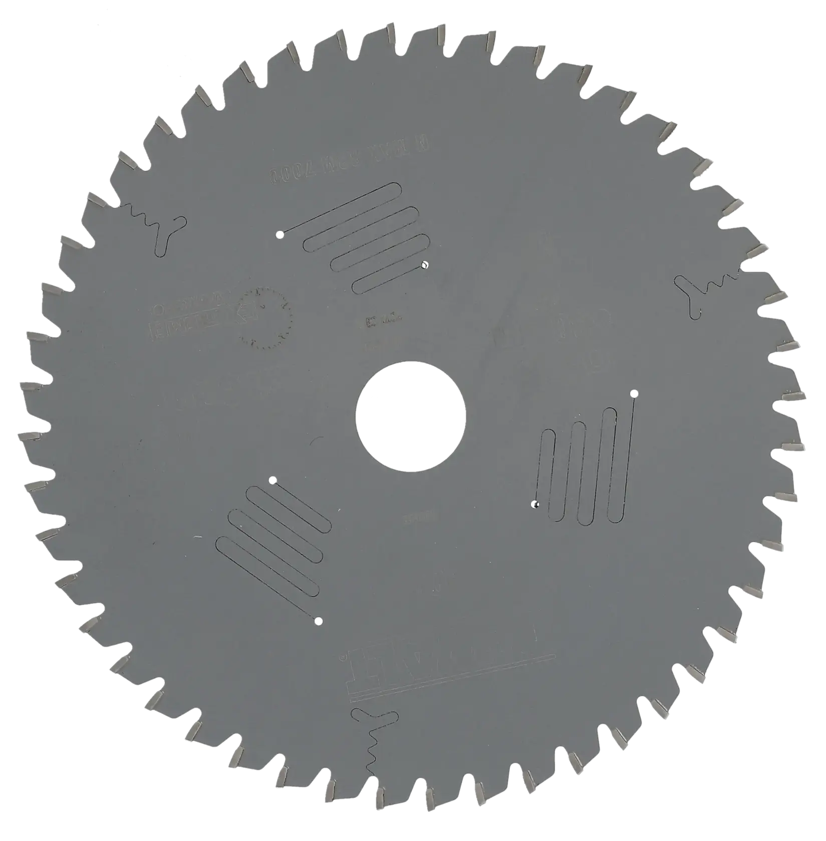 DEWALT DT4320 circular saw blade with sharp teeth for cutting wood and materials, photographed on a white background.