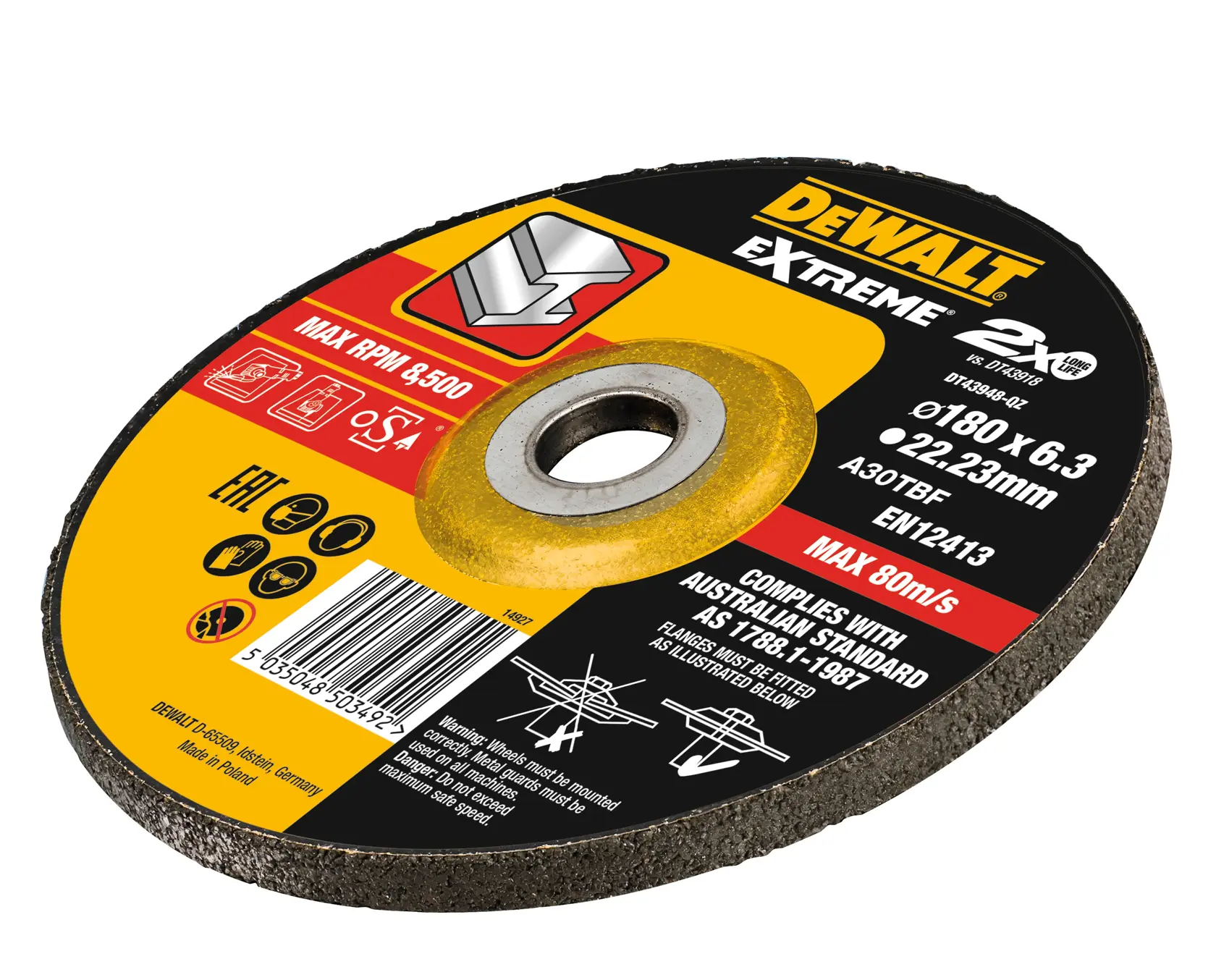 Extreme Bonded Disc Grinding 180mm x 6.3mm x 22.23mm