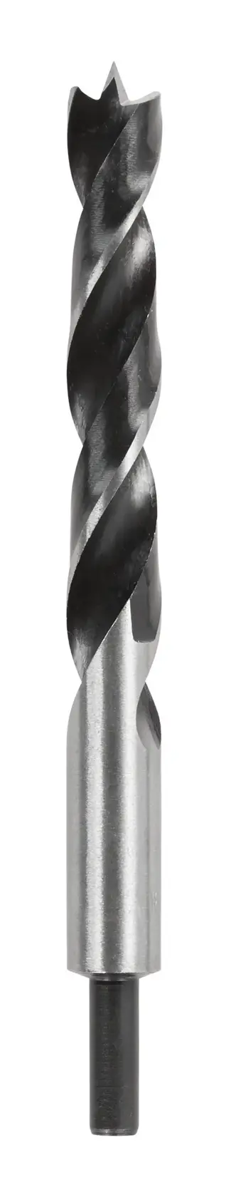 A DEWALT wood drill bit with a pointed tip and spiral flutes, shown against a white background.