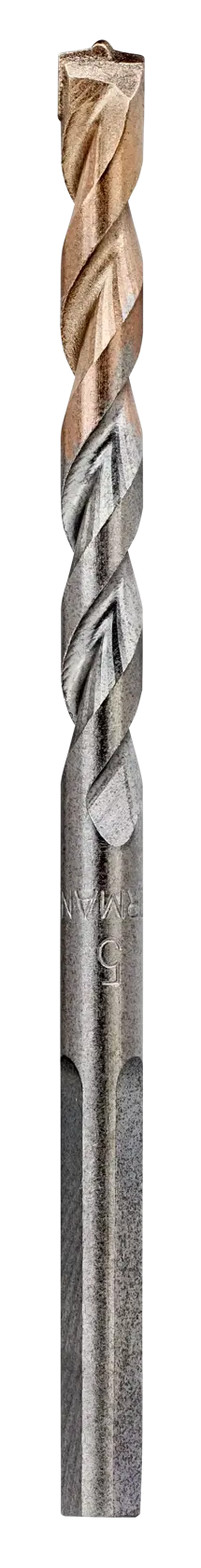 A DEWALT masonry drill bit with spiral flutes and a carbide tip, used for drilling into concrete, brick, or stone.