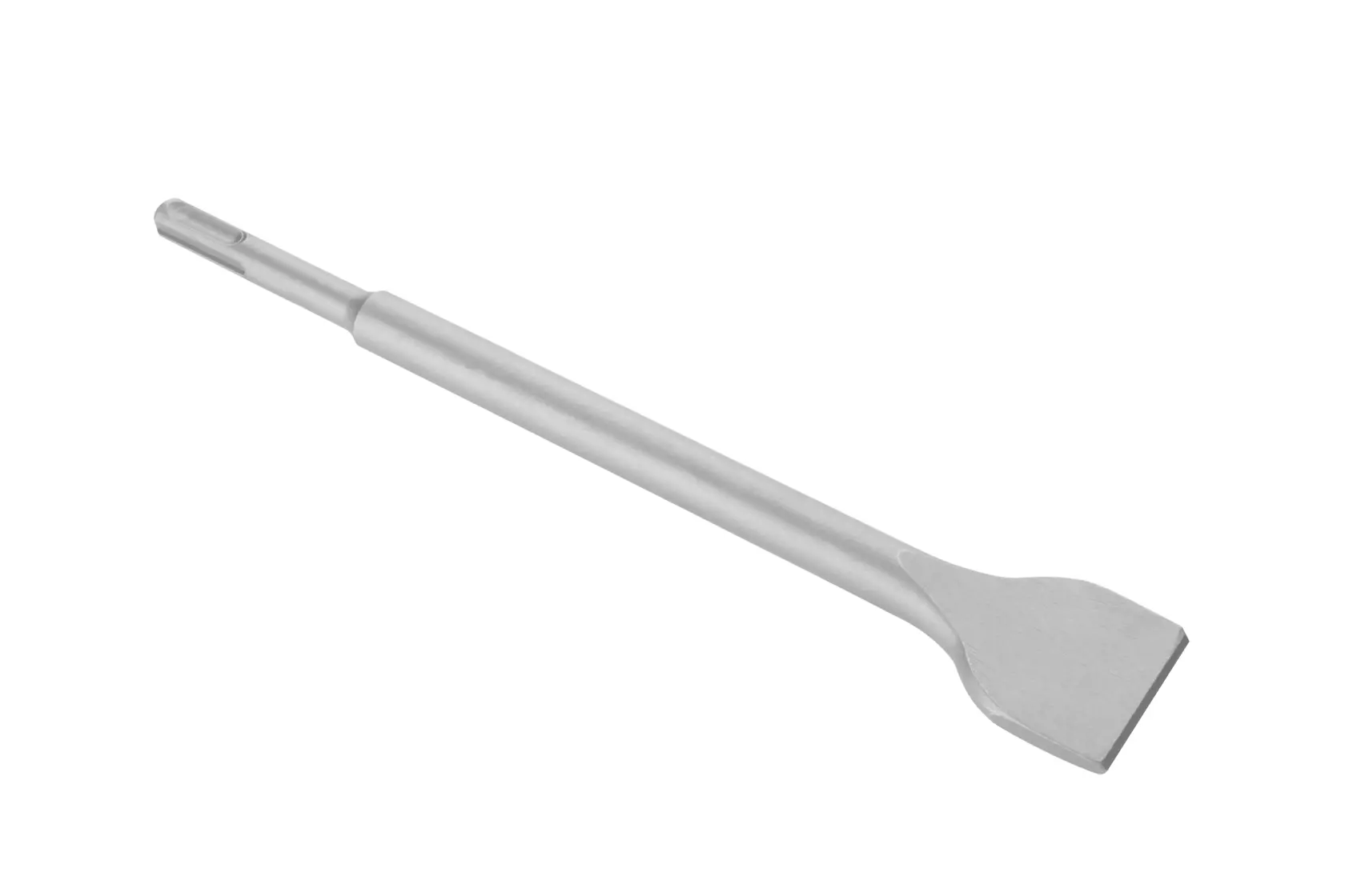 A DEWALT chisel bit with a flat blade and SDS shaft, designed for demolition and masonry tasks.