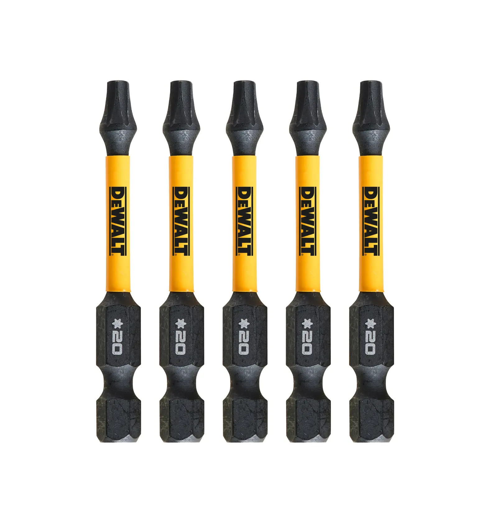 Graphique montrant la marque DEWALT XTREME Sub-Compact Series avec le slogan 'Compact et performance garantie' sur un fond jaune.