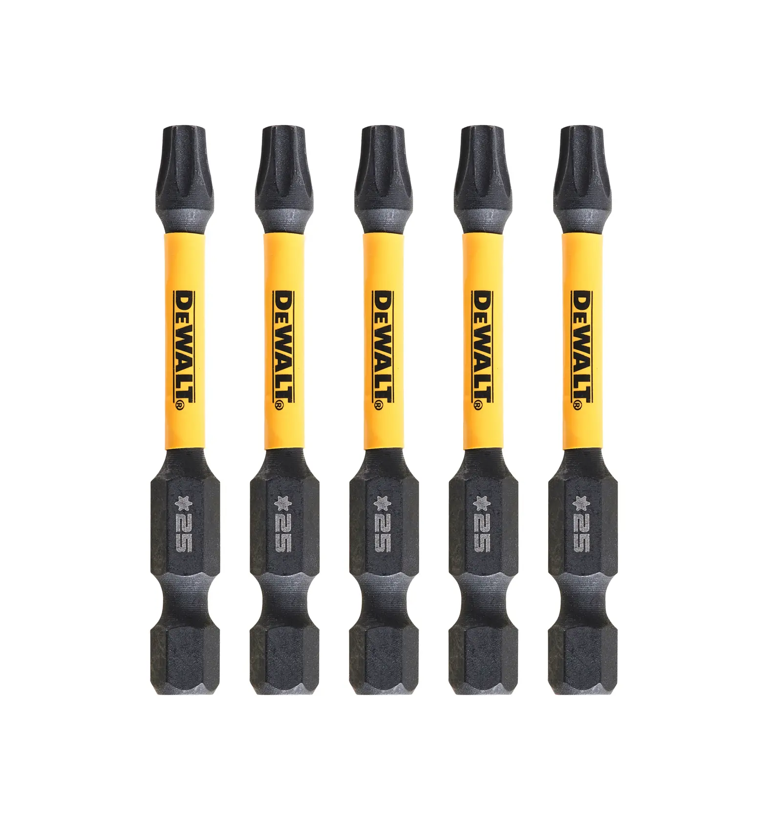 Graphique montrant la marque DEWALT XTREME Sub-Compact Series avec le slogan 'Compact et performance garantie' sur un fond jaune.
