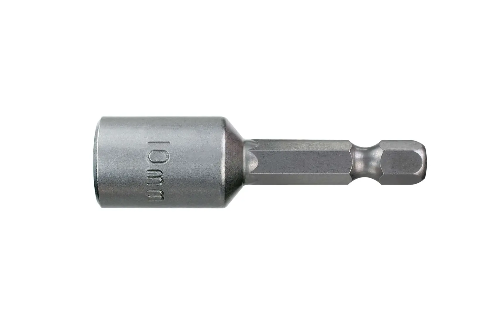 10mm DEWALT magnetic nut driver with hex shank for use with drills and screwdrivers.