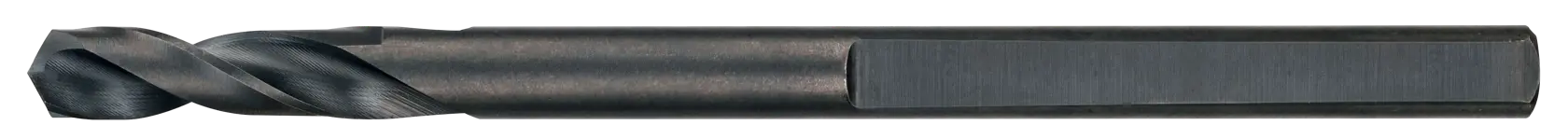 Black DEWALT twist drill bit with a hex shank for use in power tools, shown on a white background.