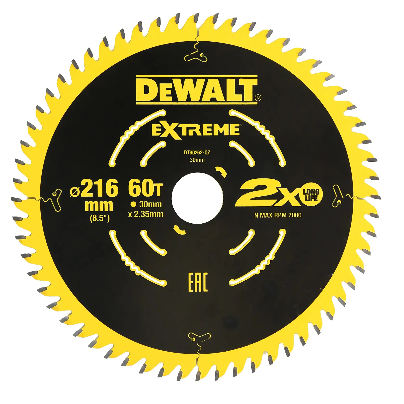Graphic showing DEWALT XTREME Sub-Compact Series branding with the slogan 'Compact and Performance Packed' on a yellow background.