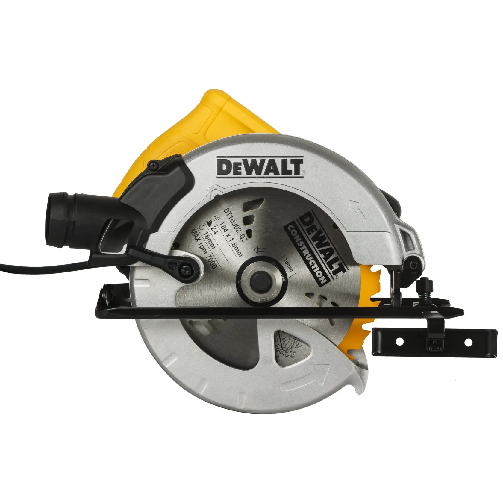 Graphique montrant la marque DEWALT XTREME Sub-Compact Series avec le slogan 'Compact et performance garantie' sur un fond jaune.