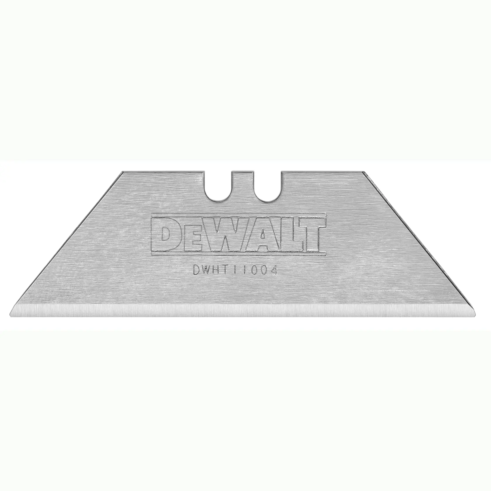 DEWALT utility knife blade DWHT11004-7, metal with sharp edge for cutting.